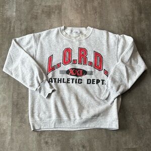 Vintage LORD Athletics Crewneck Sweater Mens Large Christian Jesus
